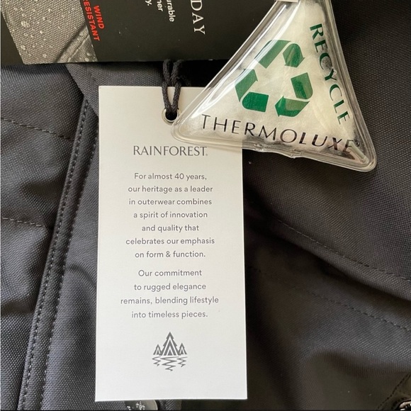 NWT Nordstrom’s RAINFOREST Oxford Nylon Fur Trim Lined Thermoluxe Anorak Coat M - Picture 15 of 15